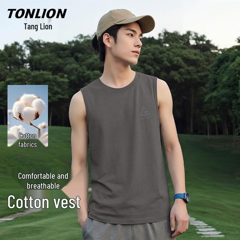 Мужская хлопковая жилетка без рукавов TonLion