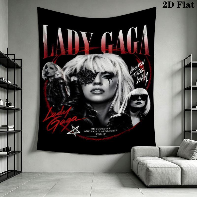 Lady Gaga Wall Hanging Printed Fabric Blanket Decorative Tapestries for Bedroom Living Room Home Decor