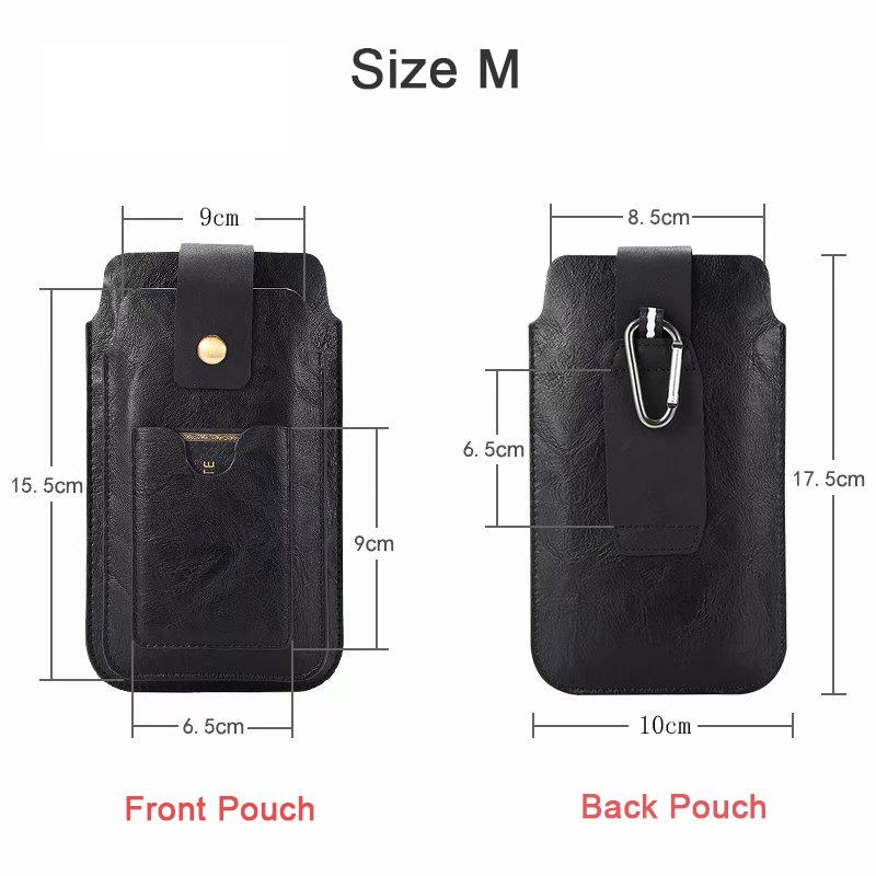 Кожаный двойной чехол для телефона, мужской чехол с зажимом для ремня безопасности для iPhone 16, 15, 13 Pro, Samsung Galaxy S24, S23, Xiaomi, Redmi, Honor, Oppo, кобура