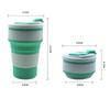 Силиконовая многофункциональная портативная складная чашка для воды на 350 мл, устойчивая к высоким температурам и ожогам, с крышкой