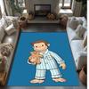 Curious George Printed Crystal Velvet Area Rug, Soft Anti-Slip Water Absorbent Floor Mat for Living Room Bedroom