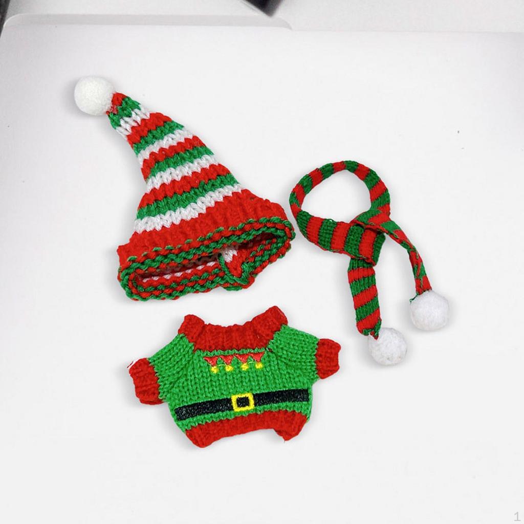 Kids Doll Sweater Outfit with Hat And Scarf for 6.69 Inch Educational Gift