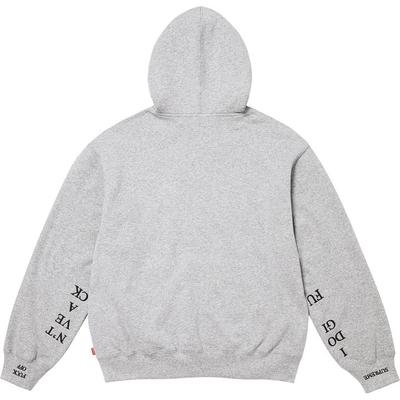 Supreme Толстовка с капюшоном на молнии IDGAF, меланжево-серая