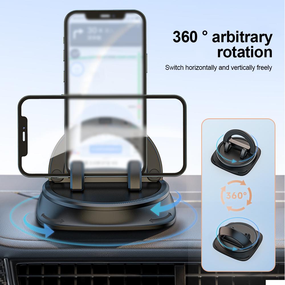 Car Dashboard Phone Holder 360° Rotating Navigation Bracket Non-slip Design Mobile Phone Stand for Automotive and Home Use
