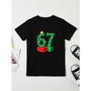 European sizes Christmas Number 67 Kids' T-Shirt Boys And Girls Holiday Print Top Snowflakes Colorful Lights Pattern Matching Family Outfits