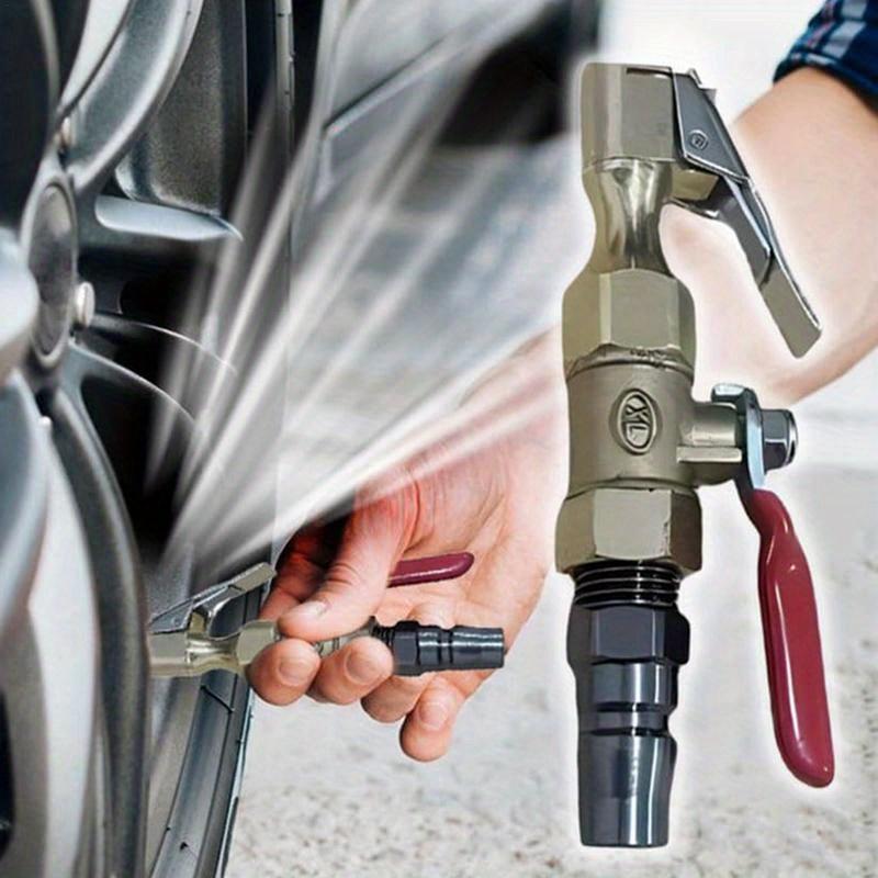 1Pc Car Tire Inflator Nozzle Lock on Tire Inflator Chuck Quick Inflation Hose Nozzle with Valve Air Compressor Adapter for Car