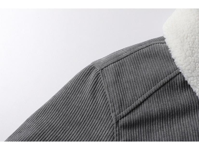 Мужское зимнее вельветовое хлопковое пальто: Теплая, молодежная, толстая бархатная куртка