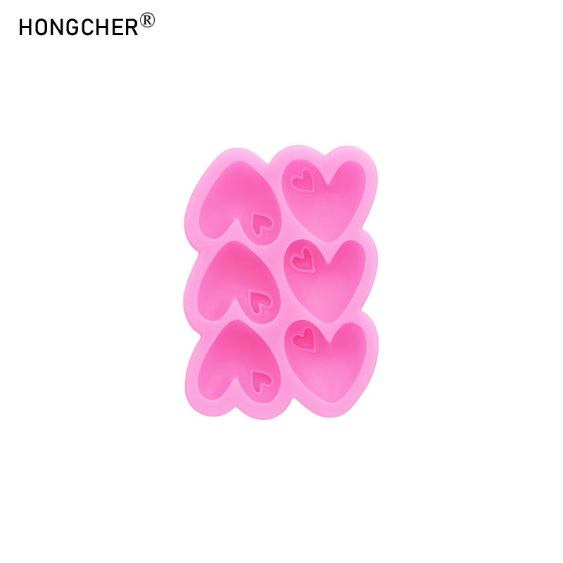 Swirl Heart Pentagram Round Candy Silicone Mold Handmade DIY Hair Clip Materials Resin Accessories Crafting Mold