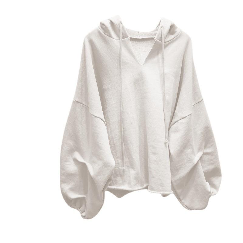 Весна и осень Женская толстовка больших размеров с капюшоном и длинными рукавами