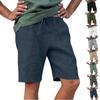Men's Cotton And Linen Multi-pocket Drawstring Casual Shorts
