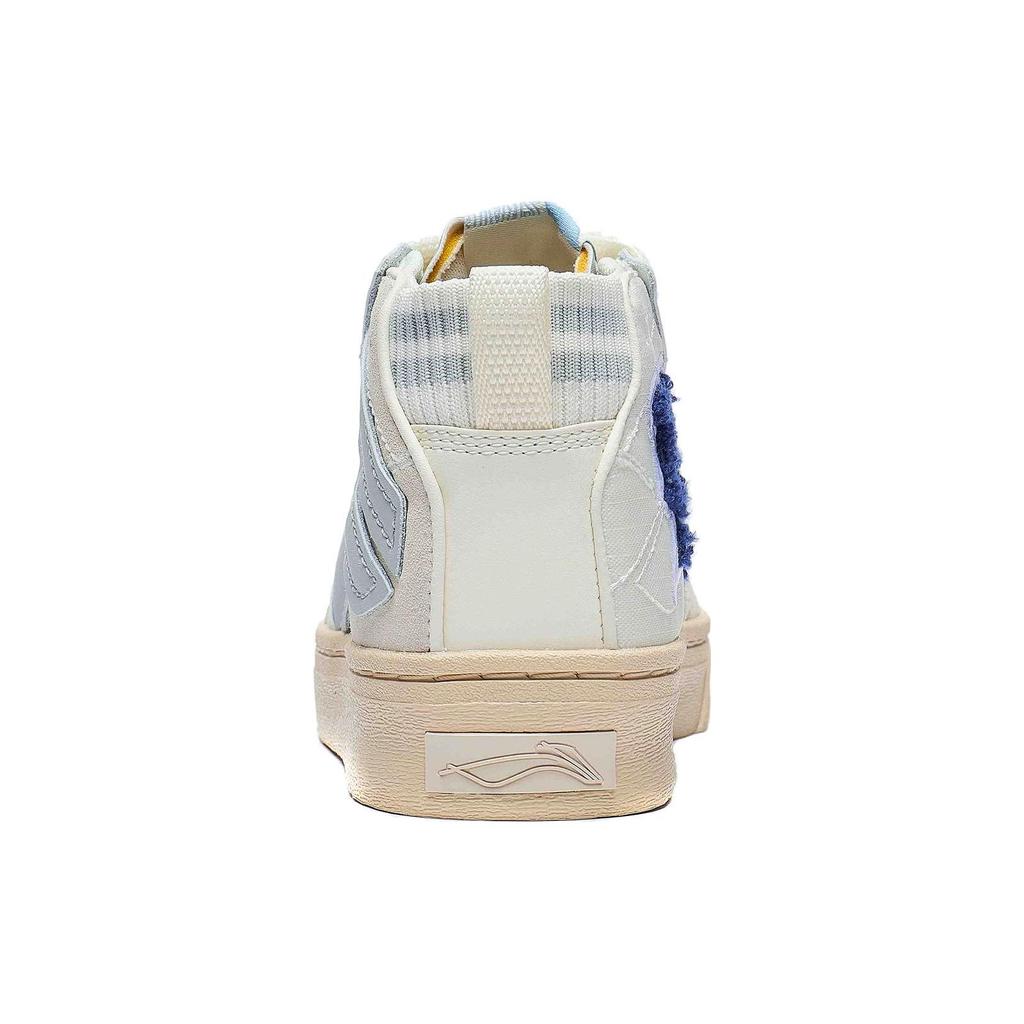 Li Ning Wei Wu универсальные удобные нескользящие амортизирующие кроссовки для скейтбординга средней высоты женские кроссовки для скейтбординга белые фиолетовые AECT052-3