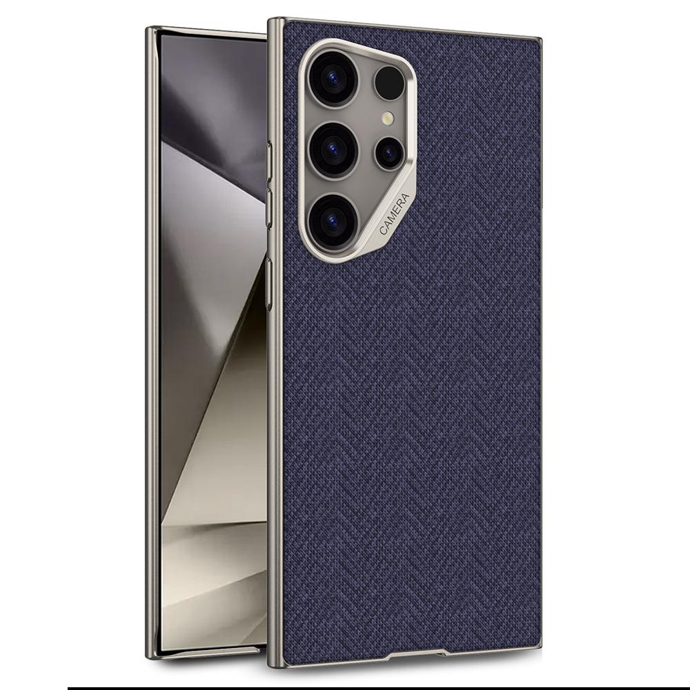 For Samsung Galaxy S24 Ultra Case Skin Touch PC+TPU+Cloth Phone Back Cover