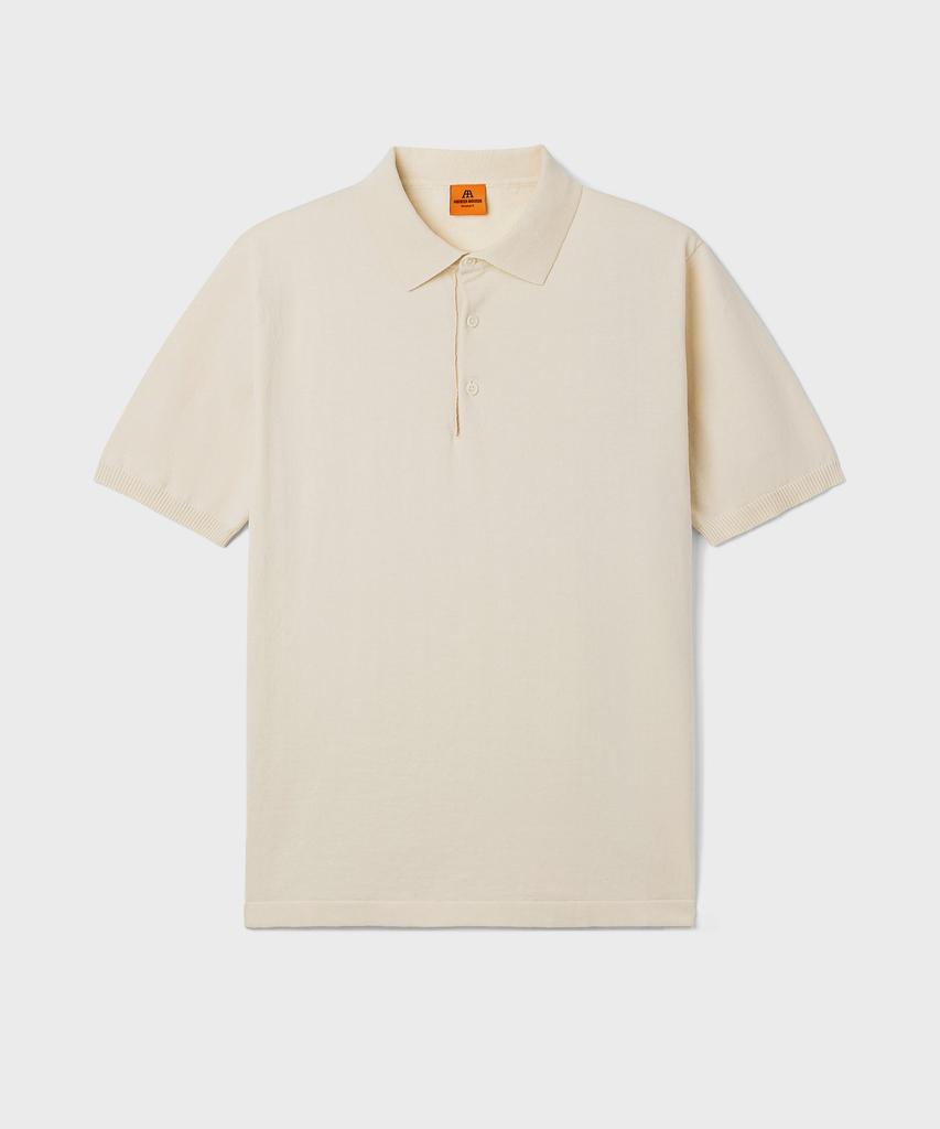 Andeleusenandeleusen Short Sleeve Knit Polo Shirt Raw Cotton