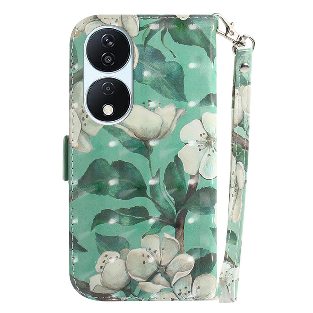 For Honor X7b 4G/90 Smart/Play 50 Plus 5G Cover 3D Pattern Printing Leather Stand Phone Case with Strap