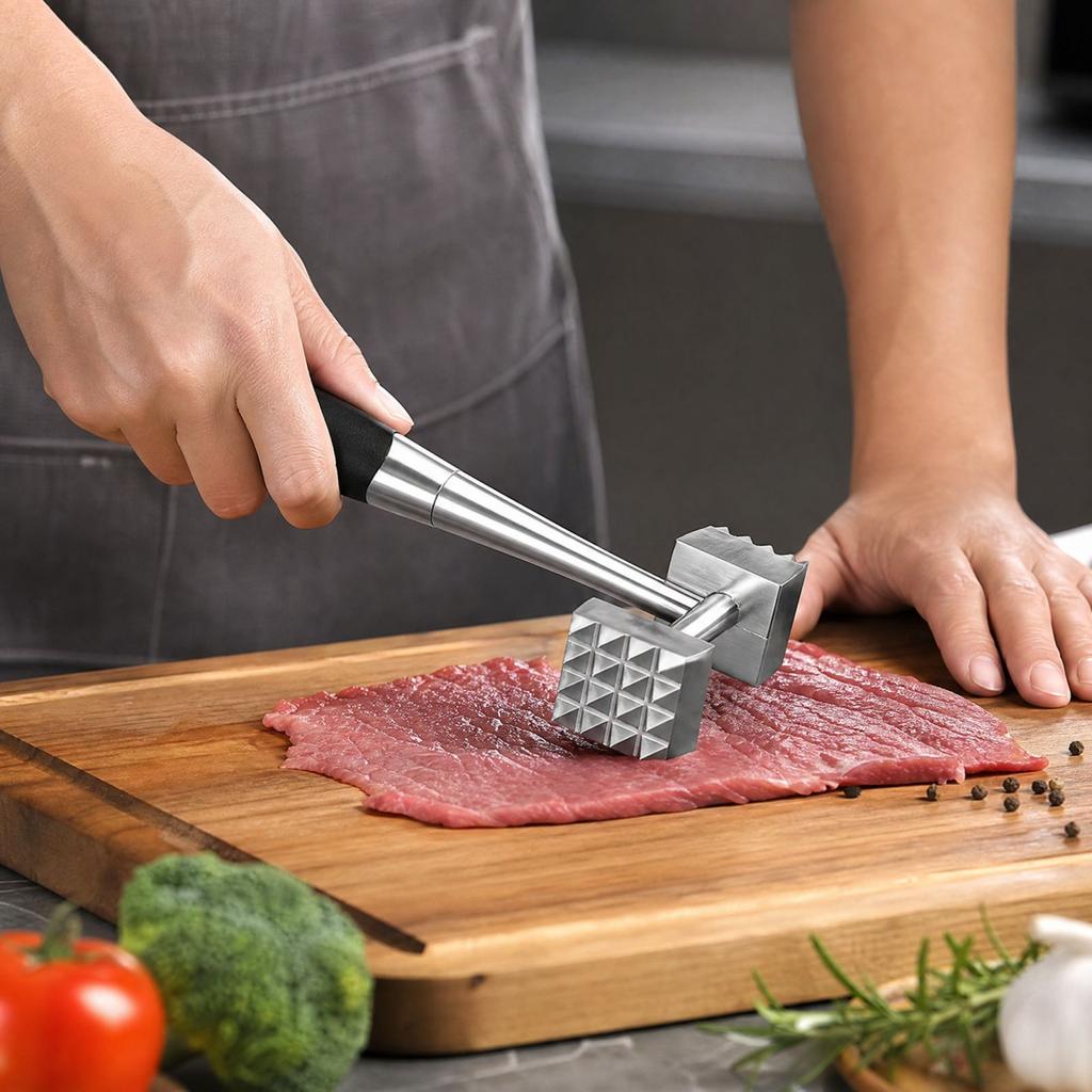 Двусторонний кухонный инструмент из нержавеющей стали для мяса: свинины, курицы и говядины