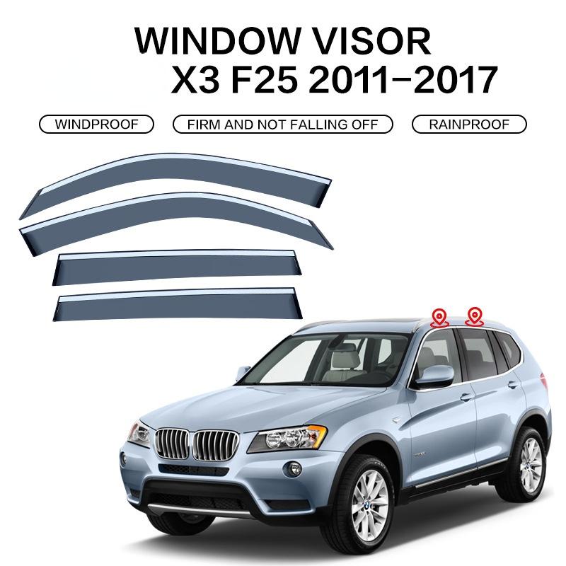Для BMW X3 2003-2024 E83 F25 G01 козырек окна дверной козырек солнцезащитные козырьки от дождя погодный щиток аксессуары для козырька окна яркая полоса