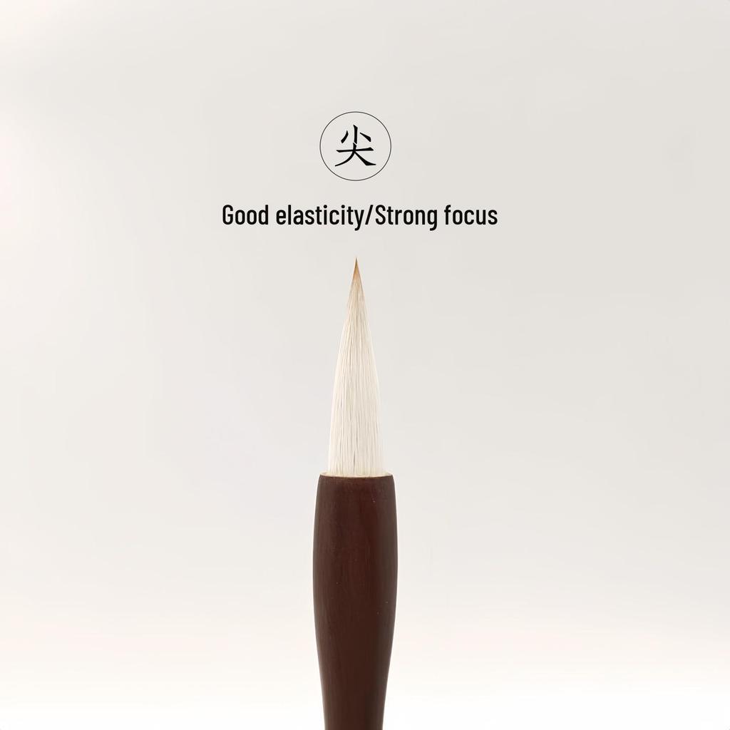 Набор каллиграфических и живописных кистей из шерсти волка и козы, эбеновое дерево - Большой, Средний, Маленький (Канцелярское, Бегущее, Регулярный шрифт)