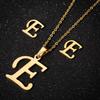 English Letter Necklace & Earring Set: Fashionable Jewelry for Women