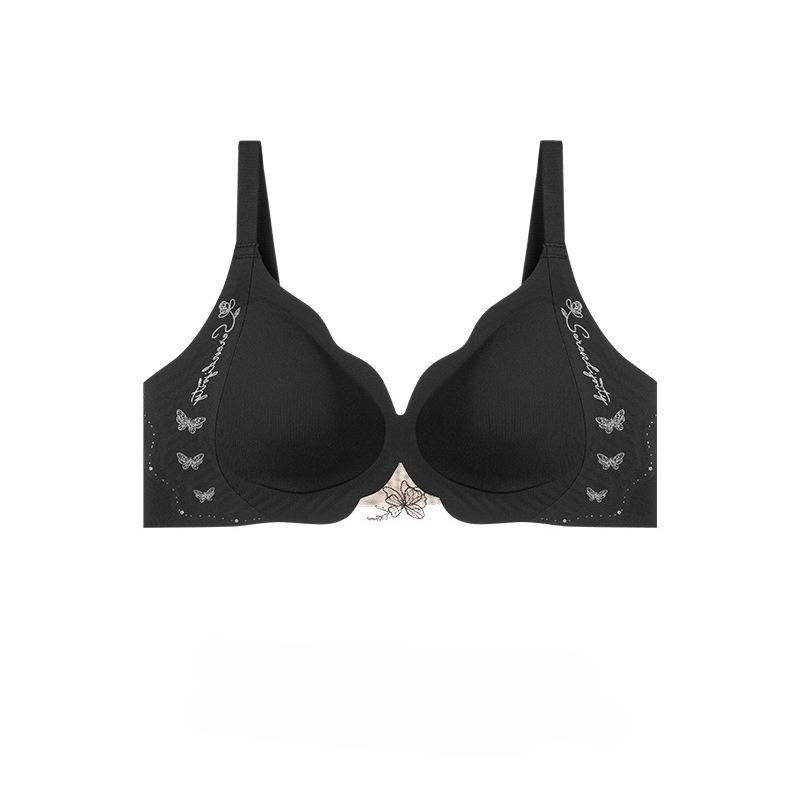 Бесшовный бюстгальтер с мягкой поддержкой, сексуальный бюстгальтер-бабочка с глубоким V-образным вырезом, простой глянцевый кружевной