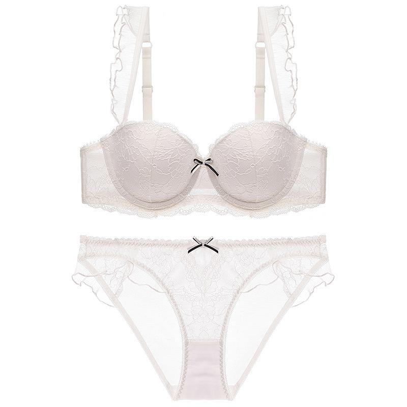 Sexy French Bra Lace Underwear Set Push Up BC Cup Plus Chest Pad Comfortable Embroidery Europe Intimates Bra & Brief Sets