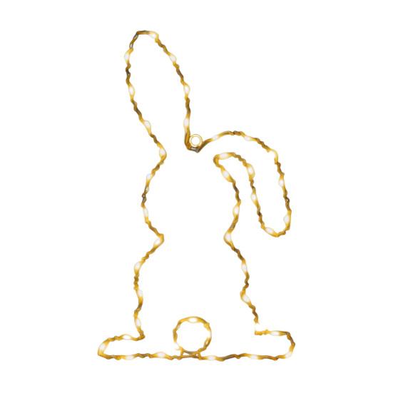 LED Window Light Easter Hanging Lamp with 8 Dynamic Modes Remote Control Timer Battery Operated Waterproof Metal Easter Bunny String Lights for Indoor