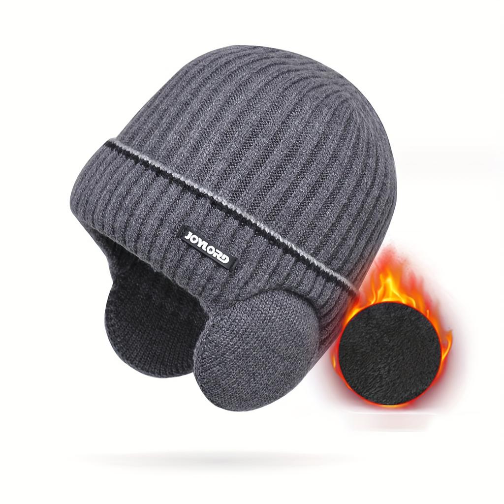 1pc Men's And Women's Outdoor Plus Velvet Thickened Knitted Hat, Winter Ear Protection Warm Hat