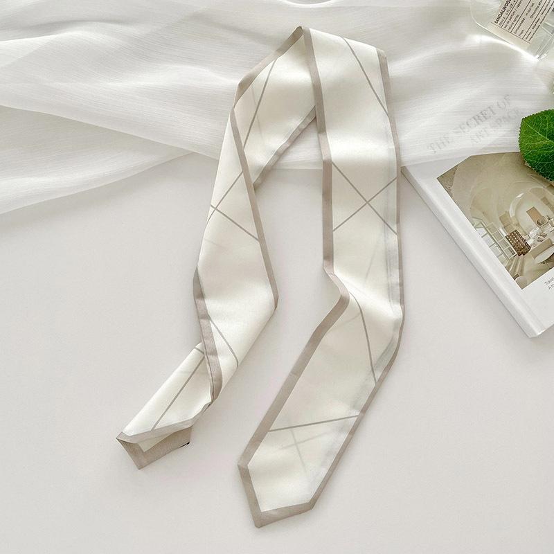 Luxary Korean Twill Decorative Ribbon Small Scarf for Women Hair Band Small Scarf Binding Bag Handle Ribbon Headband Lady Tie