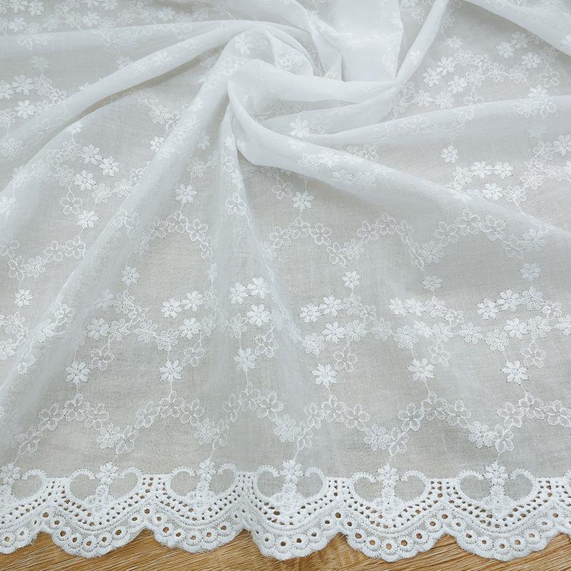 Хлопчатобумажная ткань с вышивкой «волнистый край» для платьев, детской одежды, домашнего текстиля, скатертей и рубашек