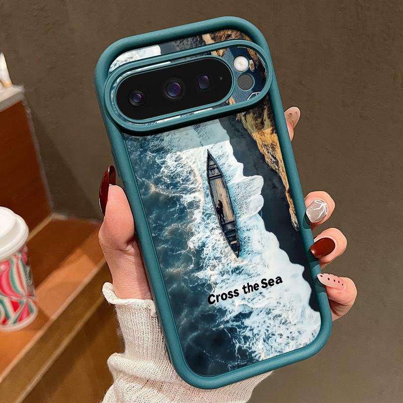 Модный матовый чехол для телефона с морским узором для Google Pixel 9 Pro XL 8 Pro 8A, защита объектива, мягкий противоударный бампер из ТПУ