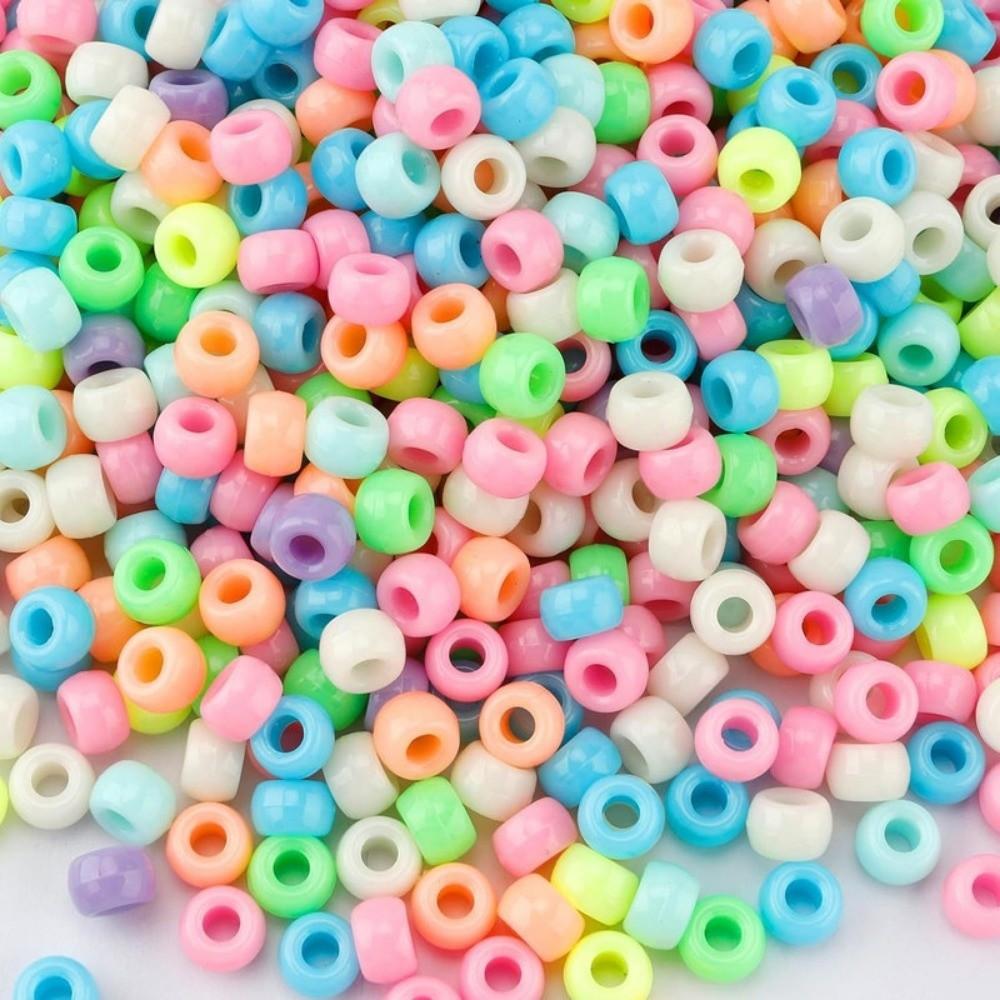 1000Pcs Luminous Dreadlock Hair Beads 6x9mm Bead Stringing Materials Braiders Tool