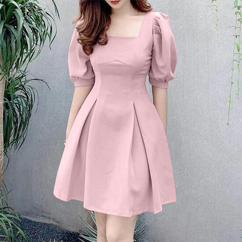 ZANZEA Летнее повседневное короткое платье с квадратным воротником и короткими рукавами