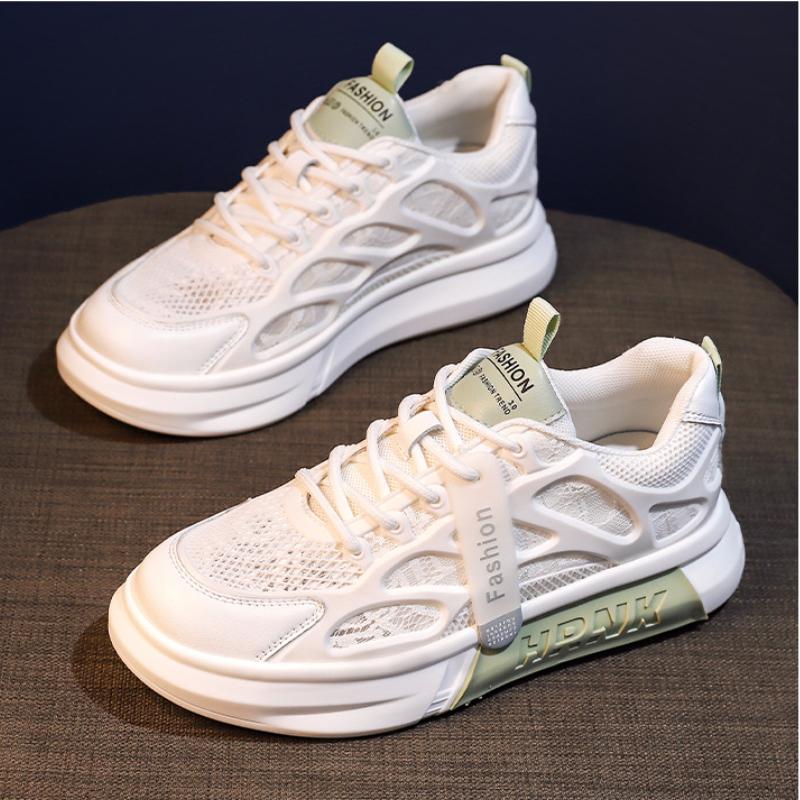 Trendy Mesh Sports Shoes 2024 New Versatile Hollow Breathable and Comfortable Vulcanized Board Shoes Zapatillas Mujer Sneakers
