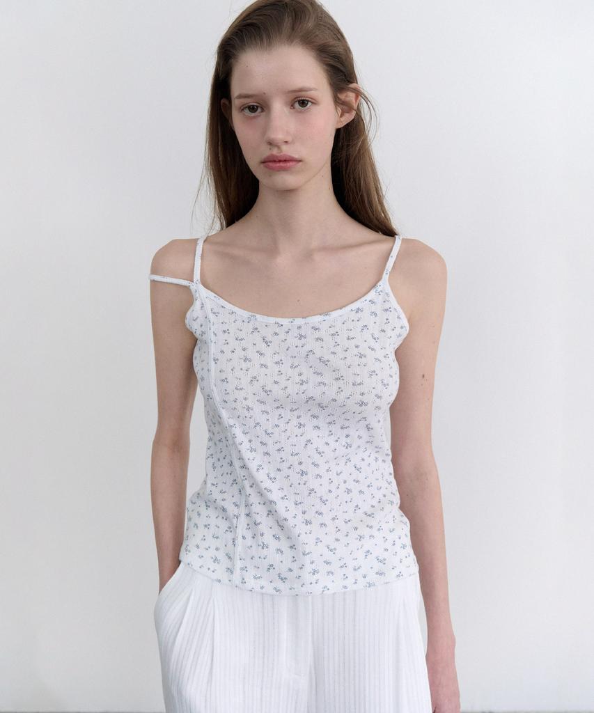 ANDNEEDS Floral Double Strap Sleeveless (White)