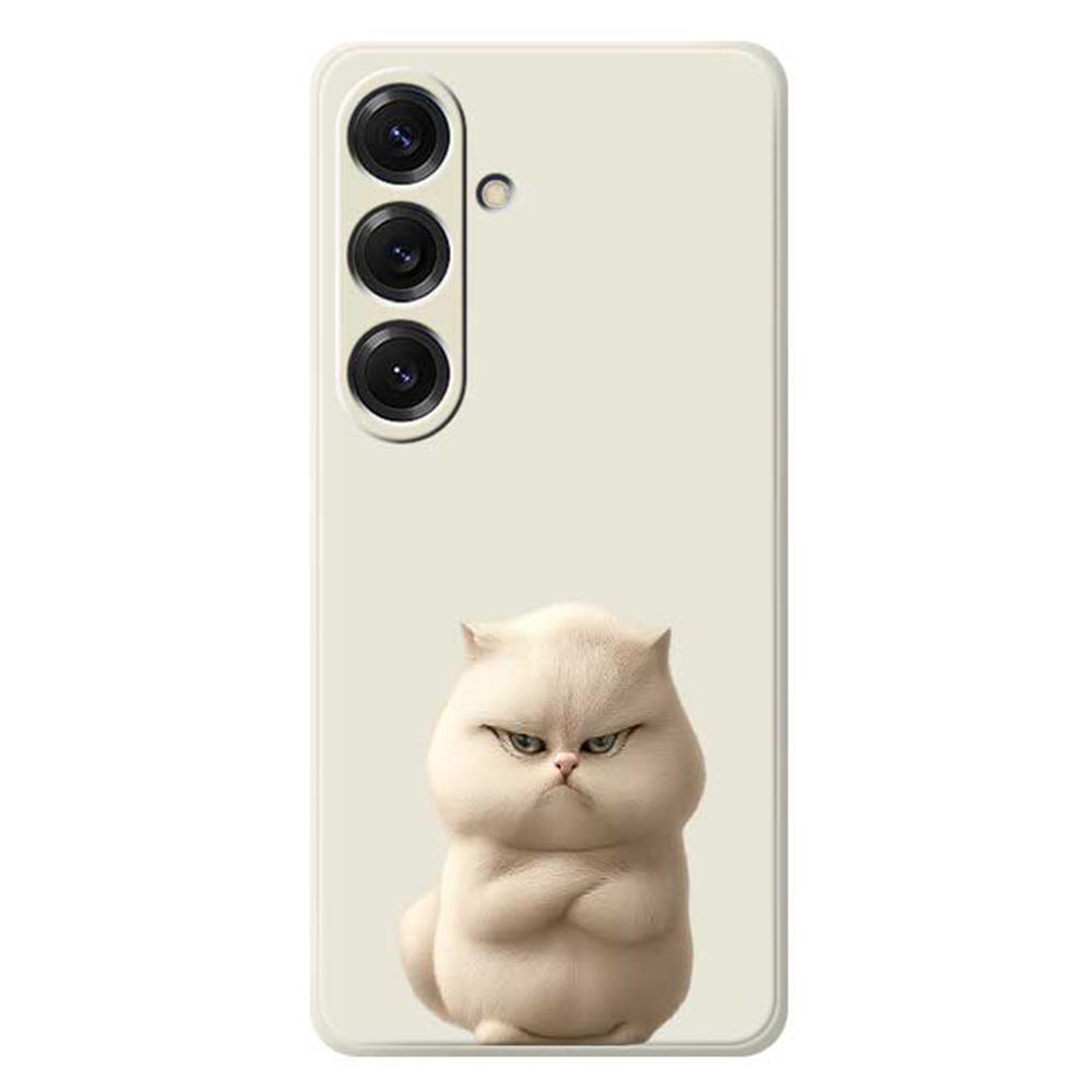 Для Samsung Galaxy S25 Чехол Злой кот Принт Прямой край ТПУ Задняя крышка телефона