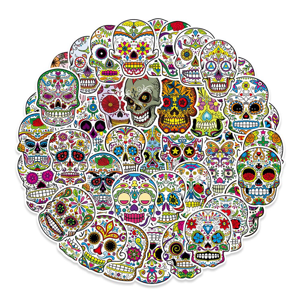 50 Pictures of Fantasy Skull Graffiti Stickers Suitcase Mobile Phone Laptop Personalized Stickers Stickers