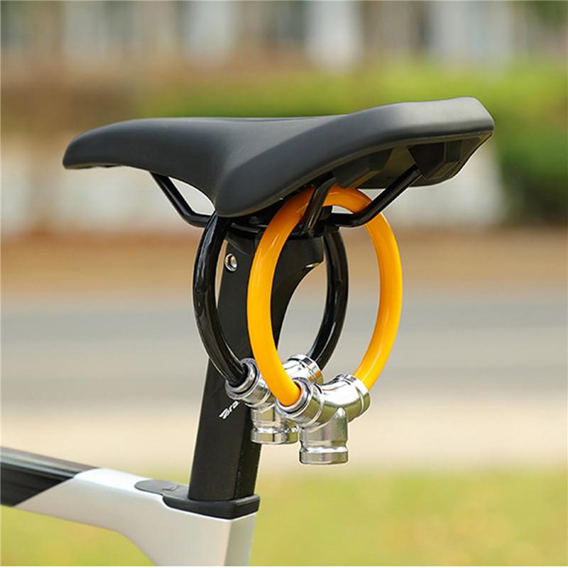 Bicycle Cable Ring Lock For Outdoor Cycing Anti-theft Zinc Alloy Lock Core Portable Security Cable Lock With 2 Key