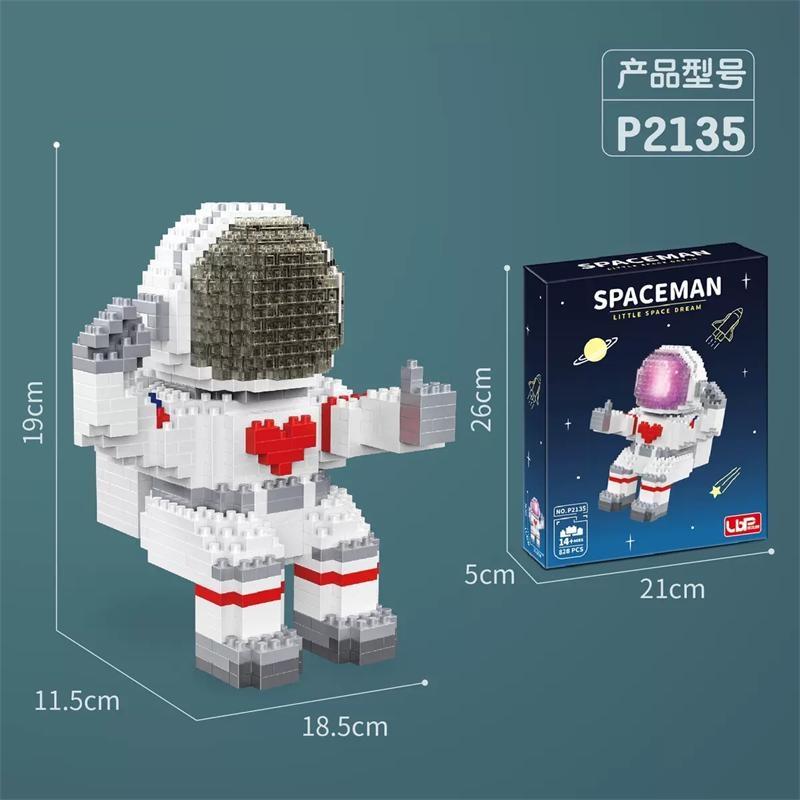 Mini Blocks Spaceman Building Toy Astronaut Diy Micro Educational Bricks Fun Birthday Girl Gift Man Christmas Present 18359