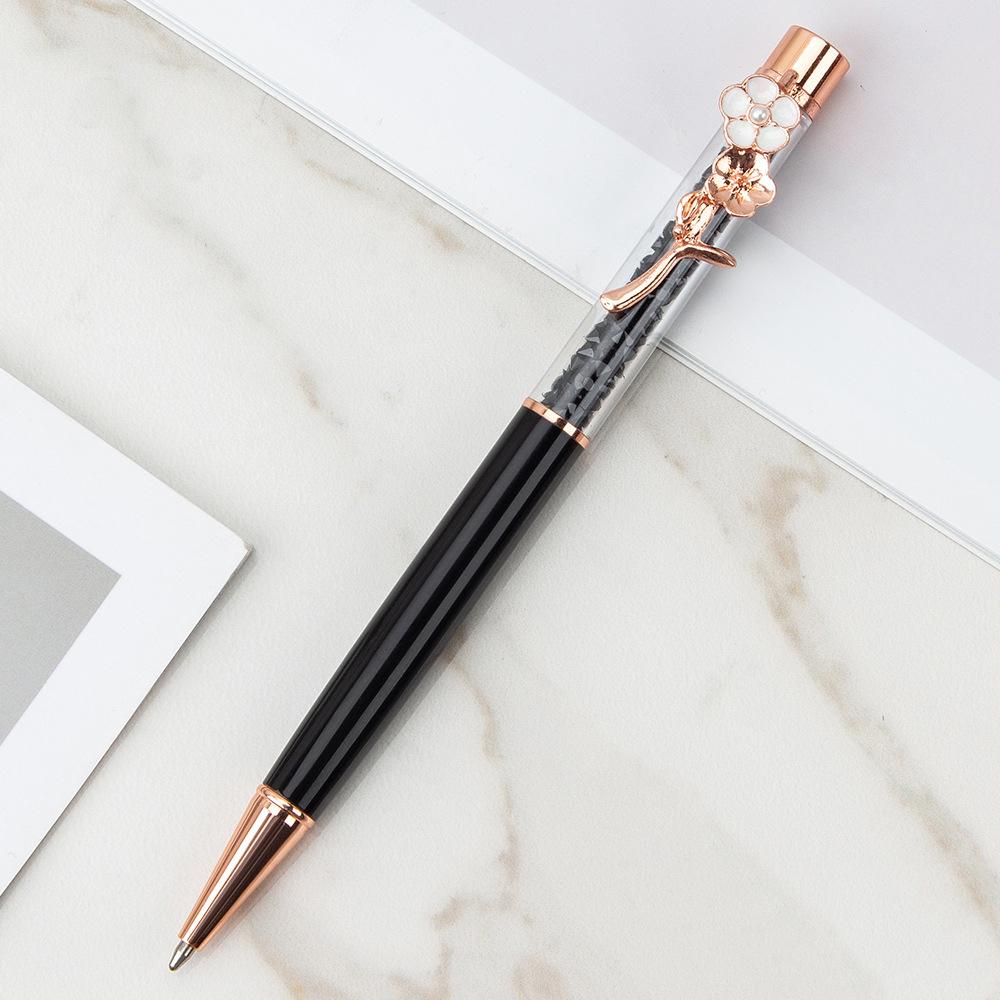 1 шт. шариковая ручка Lytwtw's Flow Oil Flower Wedding Metal Copper Quicksand Pen Office School Канцелярские принадлежности Rose Gold Gift