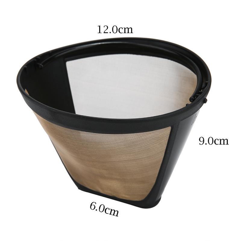 Coffee Filter Washable Reusable Coffee Maker Machine Cone Shape Fine Mesh 10-12 Cup Coffee Filter