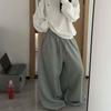 Women Spring and Autumn Retro Hip-Hop Casual Sweatpants Streetwear Loose High Waist Wide-Leg Pants