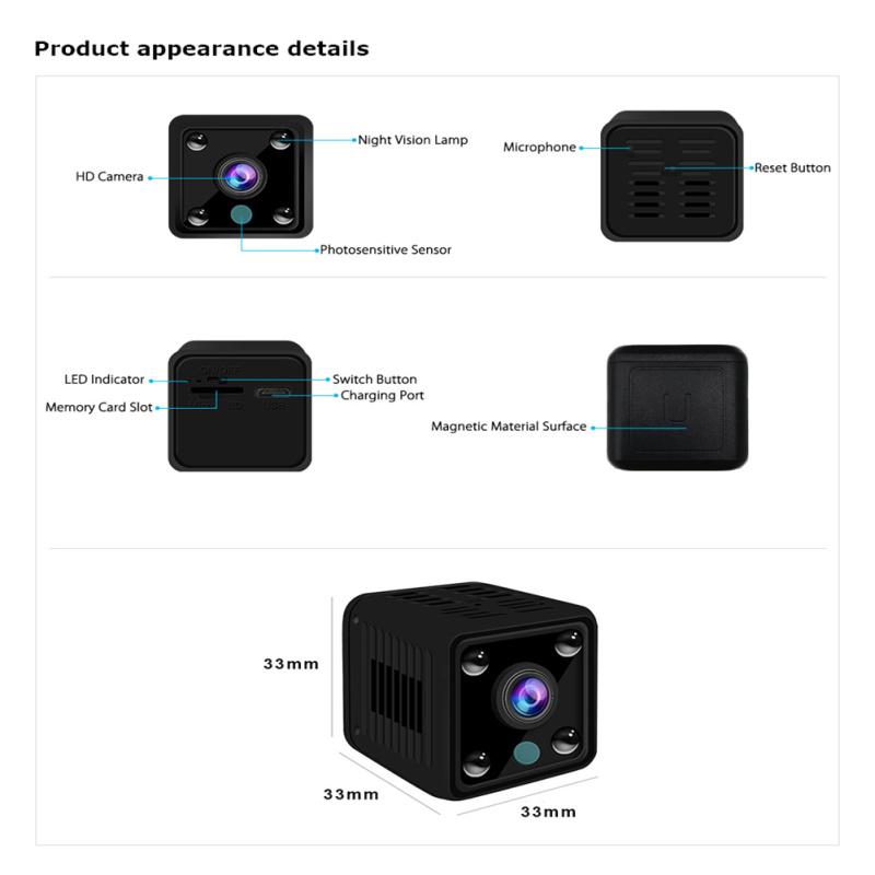 X6 Мини IP-камера Wi-Fi камера HD 1080P Беспроводное охранное наблюдение ночного видения Умный дом Micro Cam USB