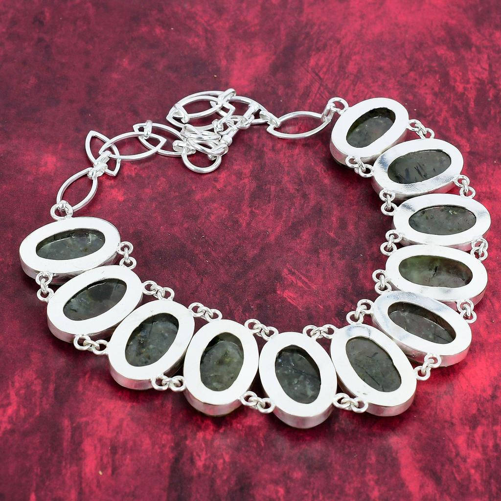 Prehnite Necklace Gemstone Jewelry, 925 Solid Sterling Silver Necklace, Adjustable Handmade Chain Necklace Gift For Wife Jewelry