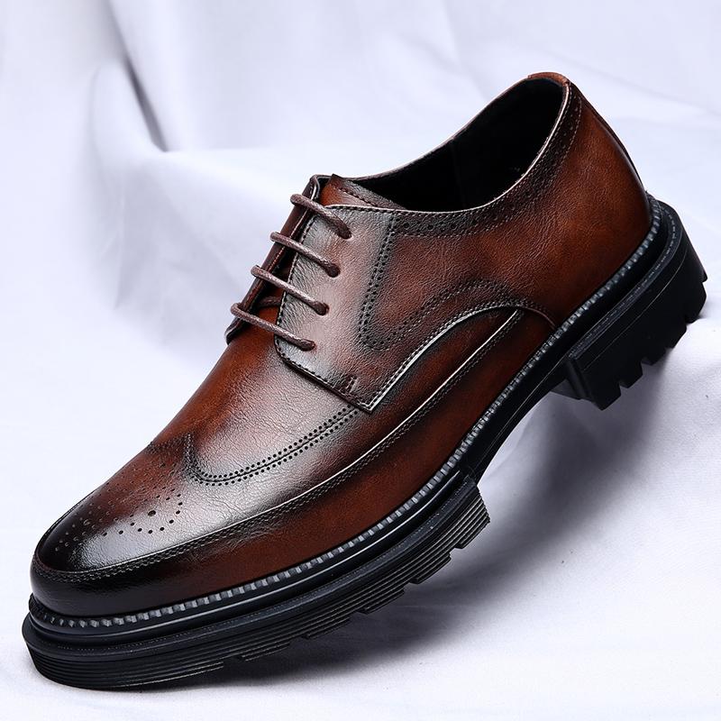 Классические мужские туфли из натуральной кожи в деловом стиле, модные резные мужские туфли на шнуровке, удобные свадебные туфли для банкета