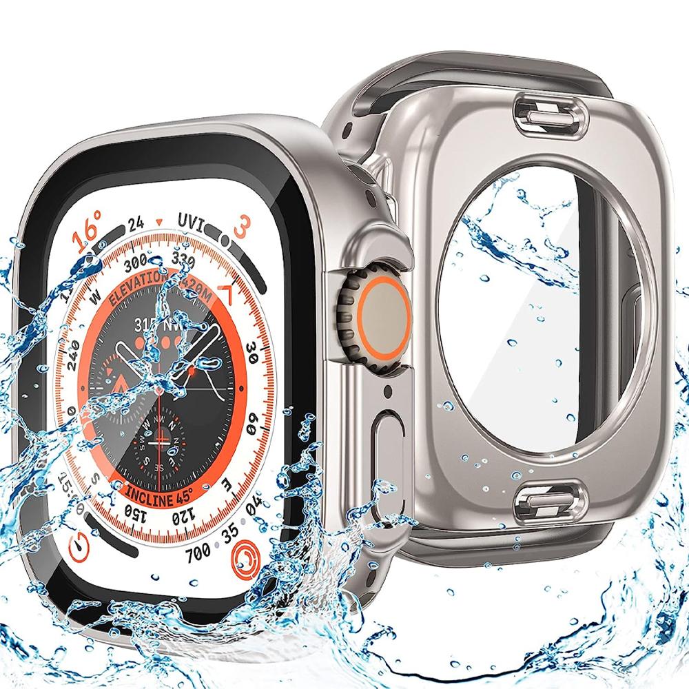Улучшенный Ultra Чехол для Apple Watch 44мм 45мм 40мм 41мм Жесткий PC Бампер Закаленное Стекло iwatch Серии 9 8 7 6 5 4 SE Чехол