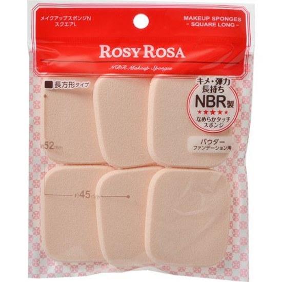 Розовая губка для макияжа Rosa N Квадратная L 6 шт. Компактная, квадратной формы