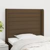 VidaXL Headboard with Ears Dark Brown 103x16x118-128 Cm Fabric3119713