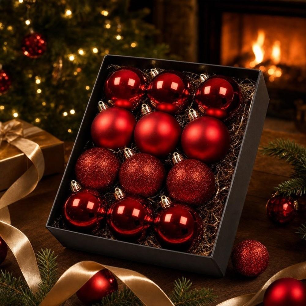 24Pcs 3cm Christmas Ornaments Plastic Christmas Ball Ornament Home Garden Decoration