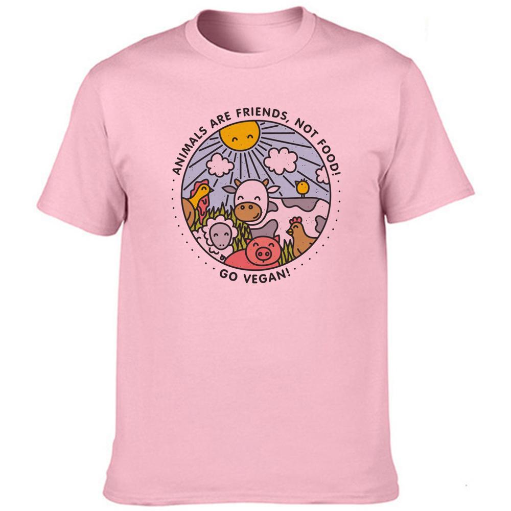 Animals Are Friends Not Food Graphic T Shirt Men S Tee Slogan Vintage Tops Tumblr Vegan