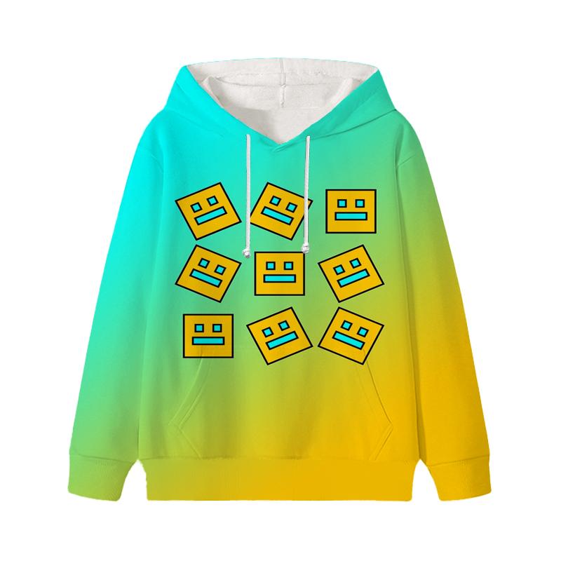 Angry Geometry Dash Hoodie Children Clothes Kid Girl Boy Sweatshirt Manga Hoody Baby Casual Pullovers Sportswear Clothing