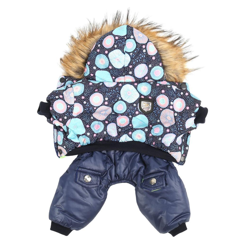 Зимнее пальто для собак, теплая утолщенная цельная куртка-пуховик с капюшоном для маленьких, средних и больших собак